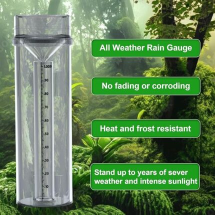Precision Rain Gauge with Mounting Bracket – Accurate to 0.01”, UV & Heat Resistant for All Weather