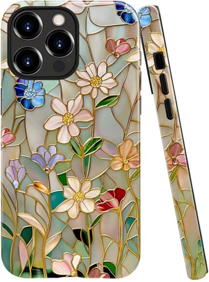 iPhone 11 Pro Max 2-Layer Hybrid Case – Stained Glass Flower